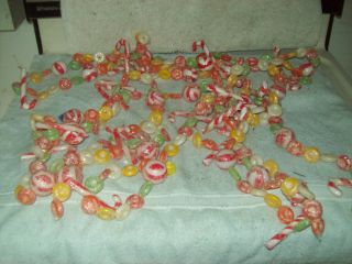   of 3 Vintage Sugared Blow Mold Candy Garland 7 ft Long Each VGC