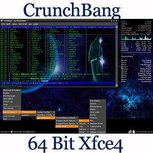 Newest Crunchbang Linux 64 Bit XFCE4 Desktop PC Laptop OS Bonus 
