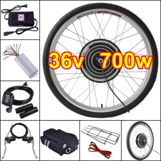 36V 700W 26 Front Electric Bicycle Engine Kit Bike Hub Conversion 