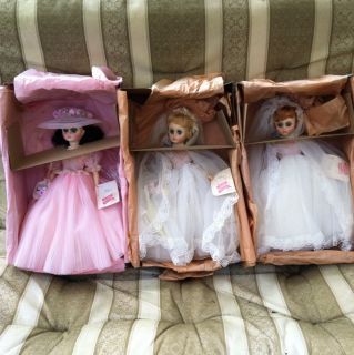 VTG Lot Of 3 Madame Alexander 17 Dolls Elise Bride 1655 1670 1680 