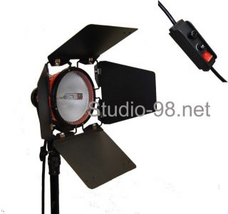 Two x 800W Continuous Red Head Light w Dimmer Barndoor 10 L Cable 