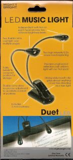 Mighty Bright Duet L E D Music Stand Light 50810 Black