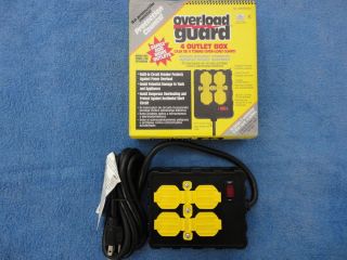 NEW OVERLOAD GUARD 4 OUTLET CIRCUIT PROTECTION 14 GAUGE 8 CORD