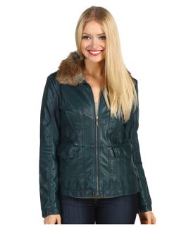 jessica simpson pleather jacket w faux fur trim $ 66