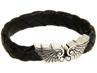 King Baby Studio Small Leather Braided Bracelet with Wing Clasp $435 