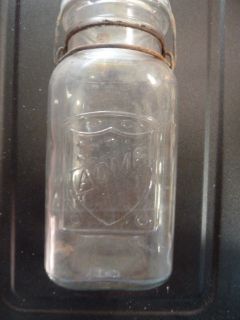 Antique Acme Mason Jar w Wire Bale and Glass Lid