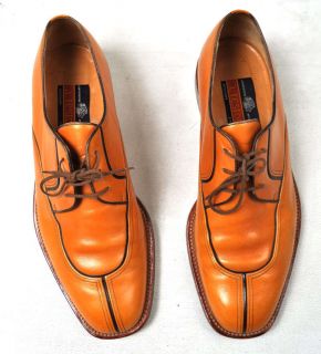 TESTONI Leather Laced Dress Shoes Brown Italy 8
