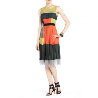 2012 NWT $348 BCBG MAXAZRIA Abie Color Blocked Cocktail Dress Size XS 