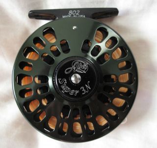 ABEL SUPER SERIES 3N FLY REEL, Winston rod green, 3 4 5 weight, large 