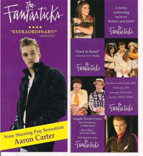 Aaron Carter The Fantastics Flyer 2012 Off Broadway VGC