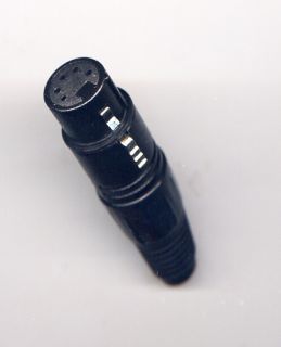 Pin Female XLR Plug Black Connector DMX Intercom Headset