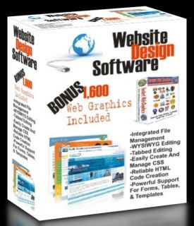 Website Design Software with 1 600 Bonus Web Graphics