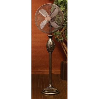 55 Tuscan Home Style Decor Fleur de Lis Decorative Standing Floor Fan 