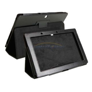   Leather Cover Case Stand for 10.1 Acer Iconia Tab A510/A700 Black