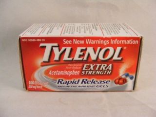 100 Tylenol RR Rapid Release Gelcaps Gels Extra Strength Acetaminophen 