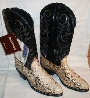 Acme Python Snakeskin Cowboy Boots sz 8 NEW