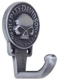Ace Harley Davidson Antique Pewter Cast Skull Hook