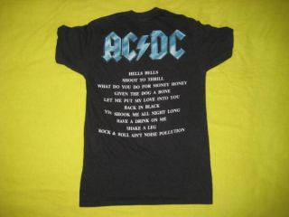 Vtg AC DC Back in Black T Shirt Tour Spring Ford 50 50