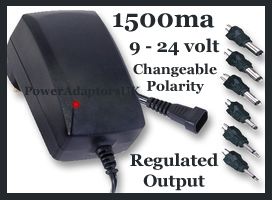   Adaptor Supply PSU Charger 1500mA 9 12 13 5 15 18 20 24 Volt M