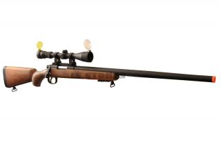 450FPS Bolt Action Airsoft Sniper Rifle w Scope 700 Wood