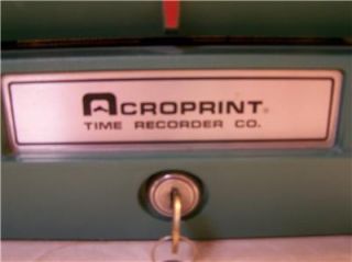 Acroprint Time Clock Recorder Model 125NR4
