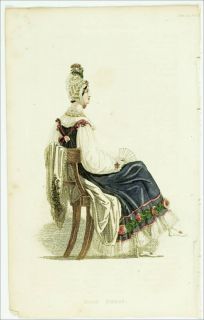 1816 Ackermann Aquatint Print 22 HALF DRESS
