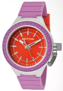 Activa Watch AA301 013 Womens Red Dial Purple Polyurethane