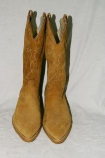 Acme Beige Tan Suede Cowboy Western Boots Mens 10 EW
