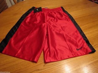 Boys Nike Active Basketball Shorts Large Red Draw String Waist 425404 