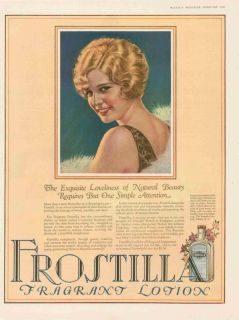 1927 Frostilla Fragrance Lotion Pretty Woman Print Ad