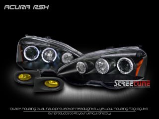   DRL LED PROJECTOR HEADLIGHTS PARKING+FOG LAMPS YL 02 04 ACURA RSX DC5