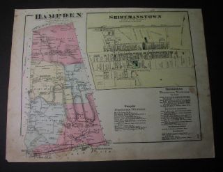 CUMBERLAND COUNTY Pa.   18 maps, 1872  Newville Boiling Springs, New 