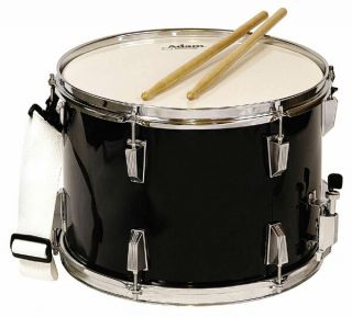 Adam 14 x 10 Black Marching Band Snare Drum with Sticks & Straps 