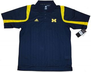 University of Michigan Wolverines Adidas Clmiacool Polo Shirt Navy Men 