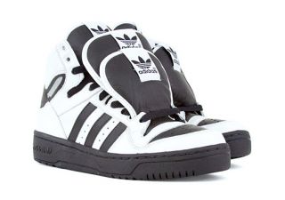 Auth Adidas Originals x Jeremy Scott 3 Tongue Sneakers Blk White Very 