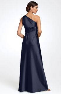 New Adrianna Papell One Shoulder Satin Jeweled Gown 8