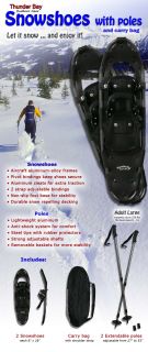 Adult Winter Snow Shoes w/ Poles & Bag Snowshoes