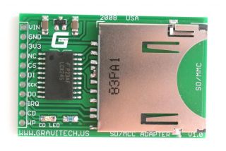 SD MMC Card Adapter Basic Stamp Pic AVR SD ADP