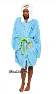 Adventure Time with Finn and Jake Hooded Robe White Hood Comfy Costume 