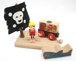 Brio Pirate Adventure Set Wooden Train SHIP Raft Bridge