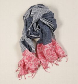 AMERICAN EAGLE OUTFITTERS AEO Womens Blue Pink Floral Scarf Wrap Head 