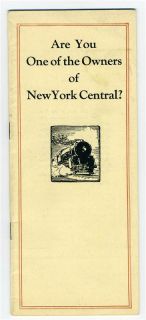 Are You One of The Owners of New York Central Railroad 1925