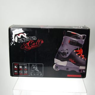 Razors Cult Street Red Aggressive Inline Skates   Size 9   Black/Gray 