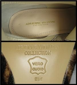 Adrienne Vittadini Johnnie Leopard Calf Hair Black Leather Tall Boots 