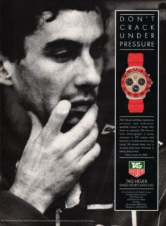 Ayrton Senna Tag Heuer Chronograph 1990 A3 Poster