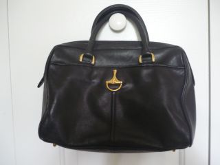 New Etienne Aigner Black Leather Hobo Handbag Bag Tote