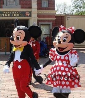 Mickey and Minnie Mouse 2 Mascot Costume Adult Size Cartoon