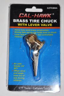 Clip on 1 4 inch NPT Solid Brass Air Chuck Tire Inflator Locking 