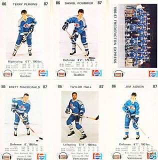 1986 87 Fredericton Express Team Card AHL