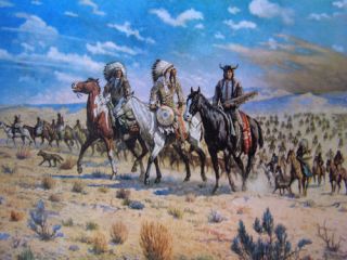 Great Native American print on the way to battle by R Farrington 
